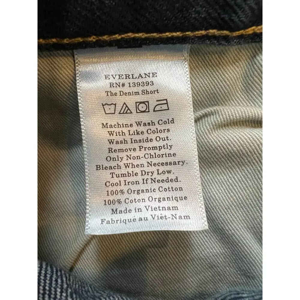 Everlane Blue Organic Cotton Rolled Cuff The Denim Short Size 25